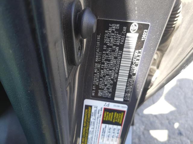 Photo 10 from auction – 2012 TOYOTA CAMRY BASE with VIN 4T1BF1FK5CU020792
