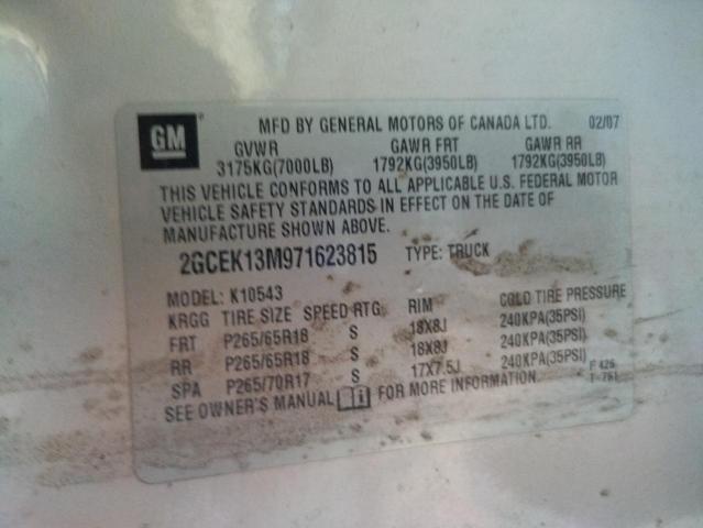Zdjęcie 10 z aukcji – 2007 CHEVROLET SILVERADO z VIN 2GCEK13M971623815