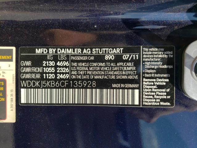 Photo 10 from auction – 2012 MERCEDES-BENZ E 350 with VIN WDDKJ5KB6CF135928