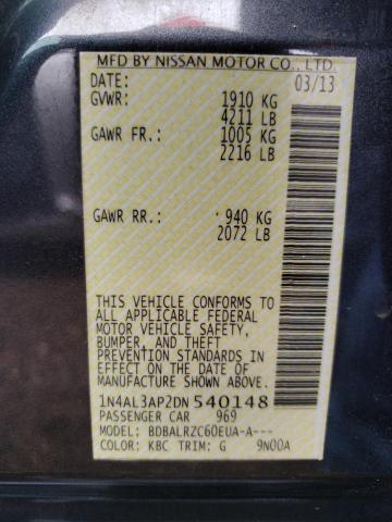Photo 10 from auction – 2013 NISSAN ALTIMA with VIN 1N4AL3AP2DN540148