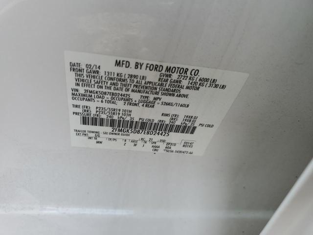 Photo 10 from auction – 2014 FORD FLEX LIMIT with VIN 2FMGK5D87EBD24425