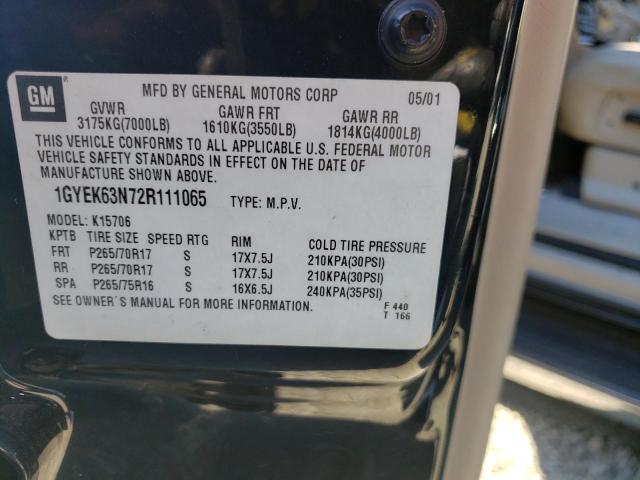 Photo 10 from auction – 2002 CADILLAC ESCALADE L with VIN 1GYEK63N72R111065