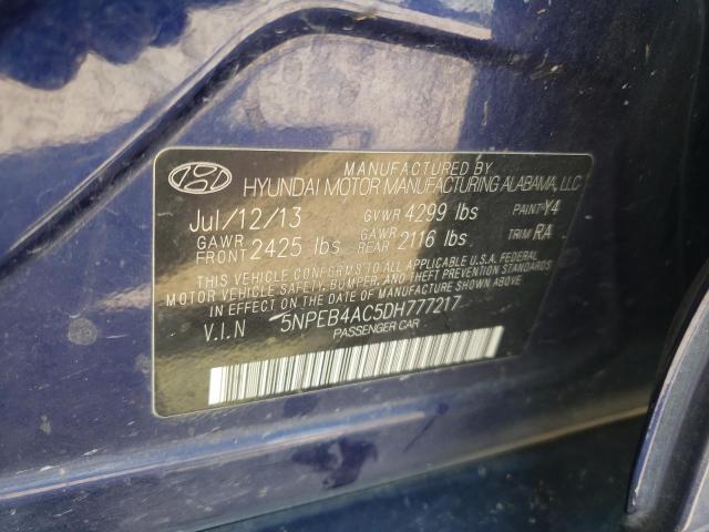 Photo 10 from auction – 2013 HYUNDAI SONATA GLS with VIN 5NPEB4AC5DH777217