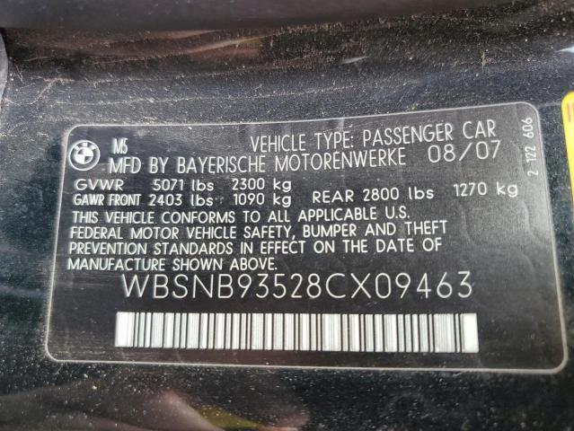 Photo 10 from auction – 2008 BMW M5 with VIN WBSNB93528CX09463