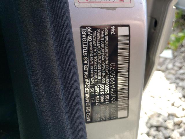 Photo 10 from auction – 2000 MERCEDES-BENZ E 320 with VIN WDBJF65J2YA995070
