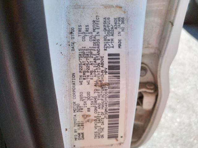 Photo 10 from auction – 2000 TOYOTA 4RUNNER UT with VIN JT3GM84R0Y0068731