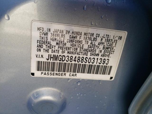 Photo 10 from auction – 2008 HONDA FIT with VIN JHMGD38488S031393