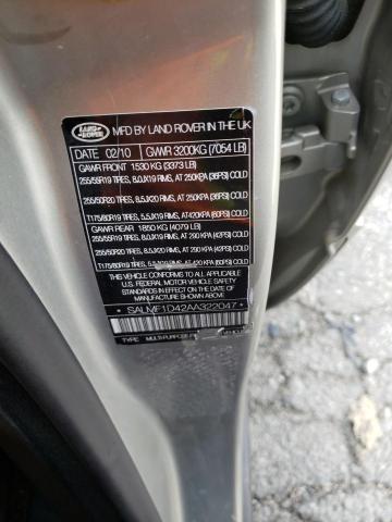 Photo 10 from auction – 2010 LAND ROVER RANGE ROVE with VIN SALMF1D42AA322047
