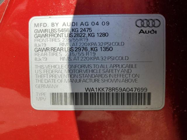 Photo 10 from auction – 2009 AUDI Q5 3.2 with VIN WA1KK78R59A047699