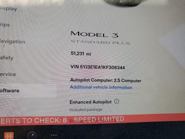 Photo 8 from auction – 2019 TESLA MODEL 3 with VIN 5YJ3E1EA1KF306344