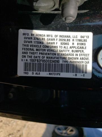 Photo 10 from auction – 2013 HONDA CIVIC EX with VIN 19XFB2F85DE034090