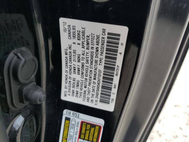 Photo 10 from auction – 2012 HONDA CIVIC SI with VIN 2HGFG4A54CH710107