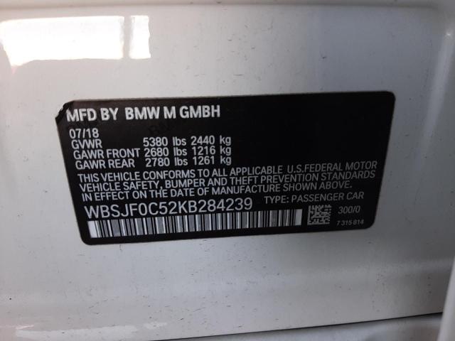 Photo 10 from auction – 2019 BMW M5 with VIN WBSJF0C52KB284239