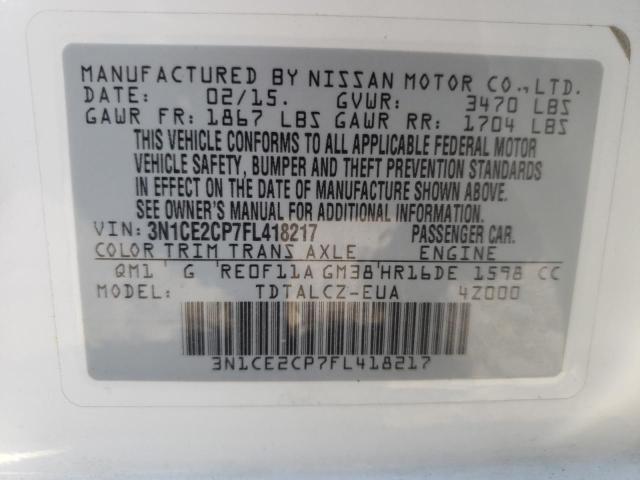 Photo 10 from auction – 2015 NISSAN VERSA NOTE with VIN 3N1CE2CP7FL418217