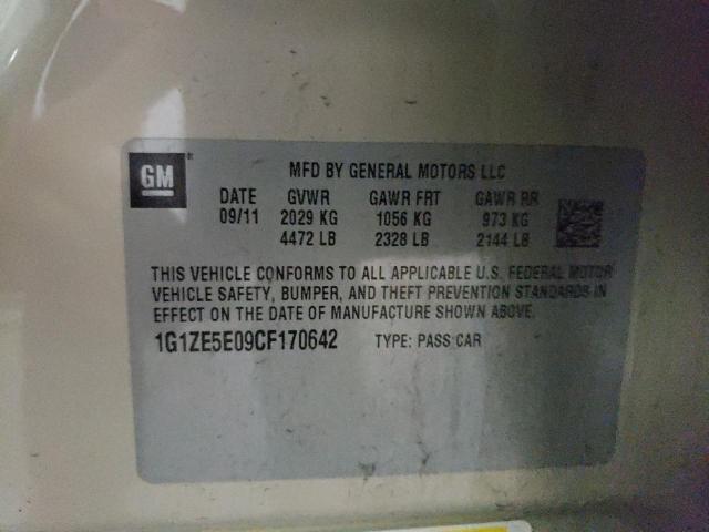 Photo 10 from auction – 2012 CHEVROLET MALIBU LTZ with VIN 1G1ZE5E09CF170642