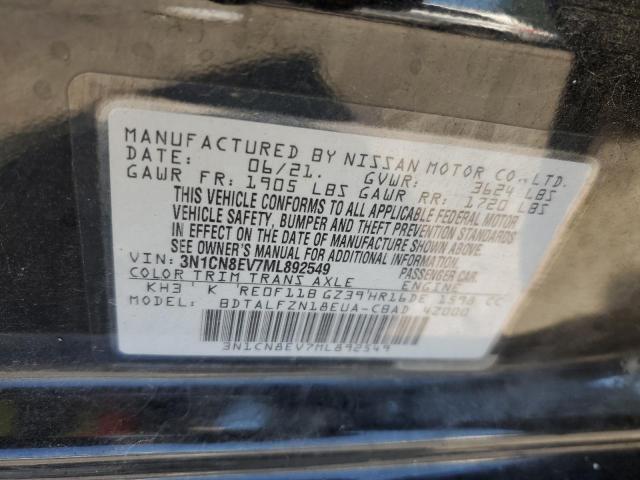 Photo 10 from auction – 2021 NISSAN VERSA SV with VIN 3N1CN8EV7ML892549