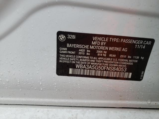Photo 10 from auction – 2015 BMW 328 I with VIN WBA3A5G50FNS84053