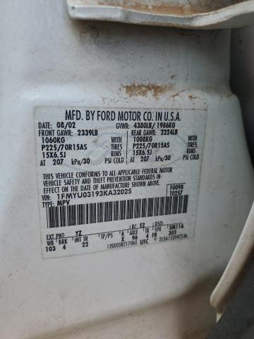 Photo 10 from auction – 2003 FORD ESCAPE XLT with VIN 1FMYU03193KA32025
