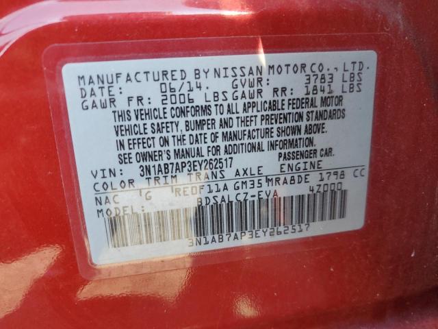 Photo 10 from auction – 2014 NISSAN SENTRA S/S with VIN 3N1AB7AP3EY262517