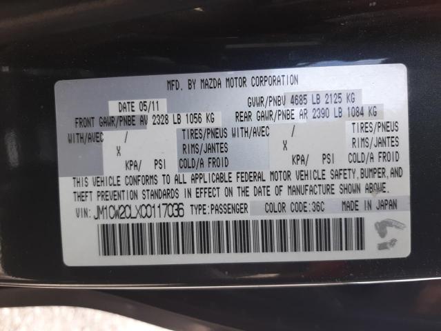 Photo 10 from auction – 2012 MAZDA 5 with VIN JM1CW2CLXC0117036