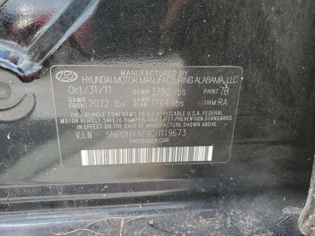 Photo 10 from auction – 2012 HYUNDAI ELANTRA GL with VIN 5NPDH4AE4CH119673