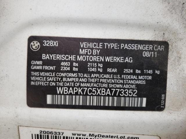 Photo 10 from auction – 2011 BMW 328 XI with VIN WBAPK7C5XBA773352