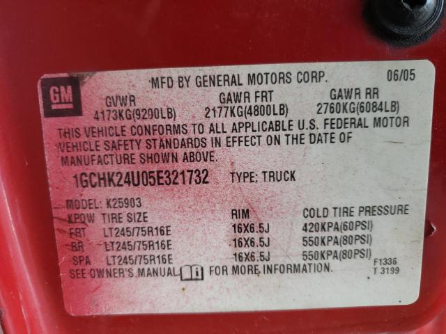Photo 10 from auction – 2005 CHEVROLET C2500HD SI with VIN 1GCHK24U05E321732
