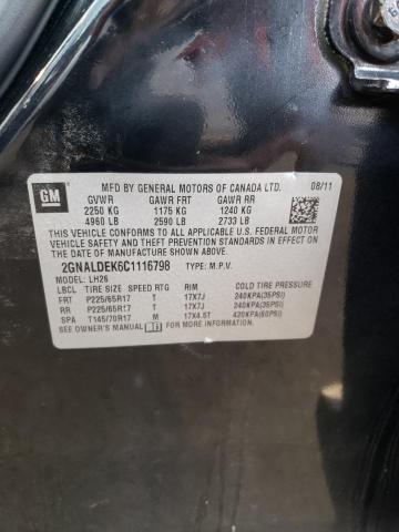 Photo 10 from auction – 2012 CHEVROLET EQUINOX LT with VIN 2GNALDEK6C1116798