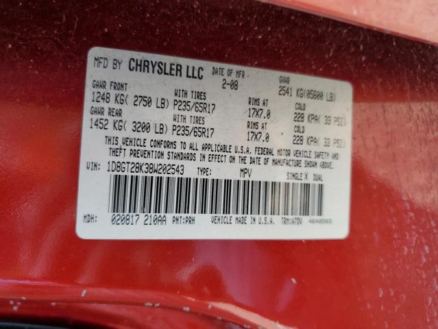 Photo 10 from auction – 2008 DODGE NITRO SXT with VIN 1D8GT28K38W202543