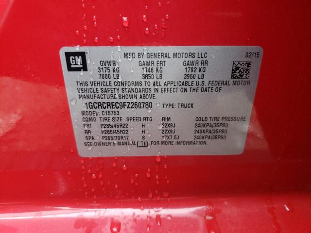 Photo 10 from auction – 2015 CHEVROLET SILVERADO with VIN 1GCRCREC9FZ260780