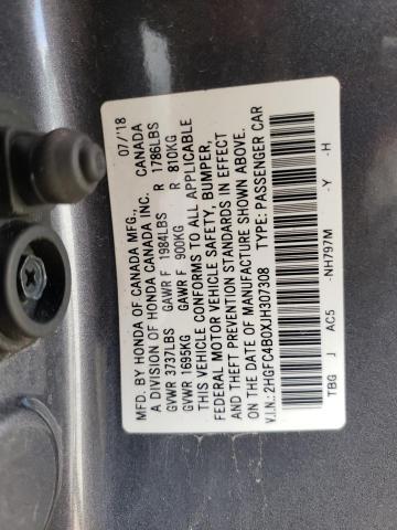 Photo 10 from auction – 2018 HONDA CIVIC LX with VIN 2HGFC4B0XJH307308
