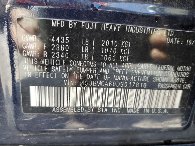 Photo 10 from auction – 2013 SUBARU LEGACY 2.5 with VIN 4S3BMCA60D3017810