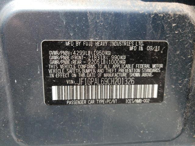 Photo 10 from auction – 2012 SUBARU IMPREZA SP with VIN JF1GPAL69CH201326