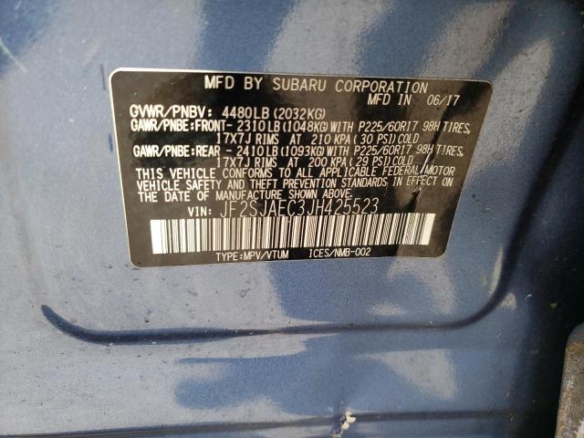 Photo 10 from auction – 2018 SUBARU FORESTER with VIN JF2SJAEC3JH425523