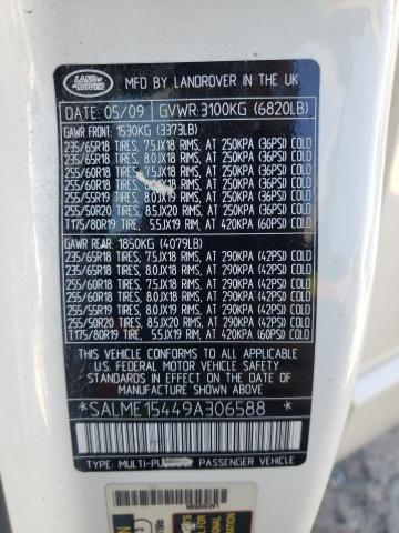 Photo 10 from auction – 2009 LAND ROVER RANGE ROVE with VIN SALME15449A306588
