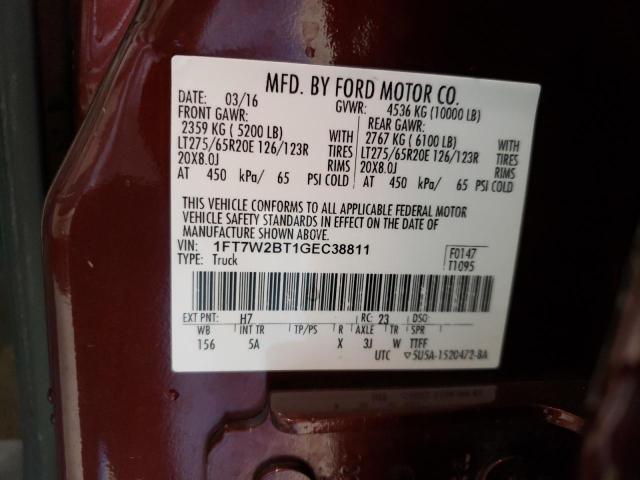 Photo 10 from auction – 2016 FORD F250 SUPER with VIN 1FT7W2BT1GEC38811