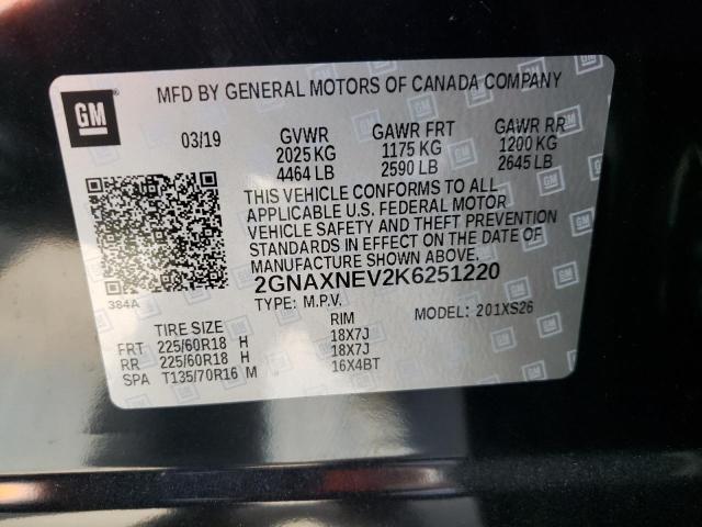 Photo 10 from auction – 2019 CHEVROLET EQUINOX PR with VIN 2GNAXNEV2K6251220