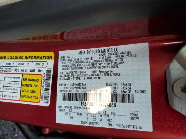 Photo 10 from auction – 2016 FORD FUSION SE with VIN 1FA6P0H72G5124068