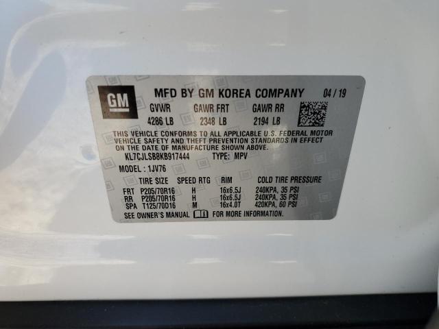 Photo 10 from auction – 2019 CHEVROLET TRAX 1LT with VIN KL7CJLSB8KB917444