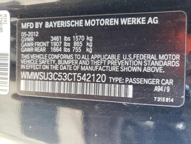 Photo 10 from auction – 2012 MINI COOPER with VIN WMWSU3C53CT542120