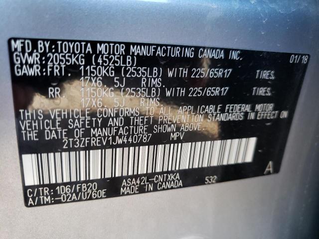 Photo 10 from auction – 2018 TOYOTA RAV4 LE with VIN 2T3ZFREV1JW440787
