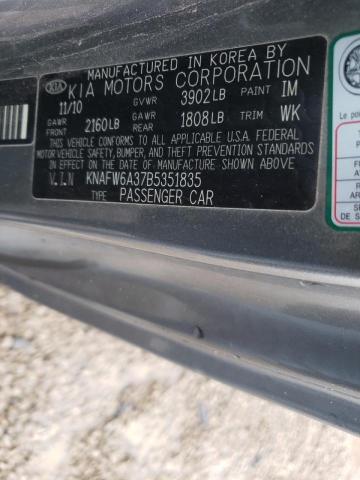 Photo 10 from auction – 2011 KIA FORTE SX with VIN KNAFW6A37B5351835