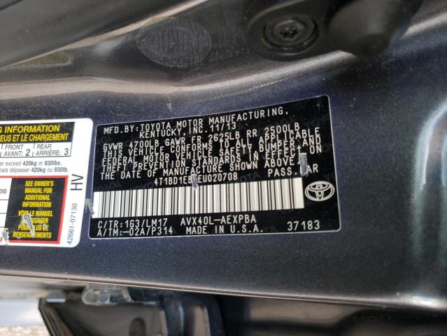 Photo 10 from auction – 2014 TOYOTA AVALON HYB with VIN 4T1BD1EB9EU020708