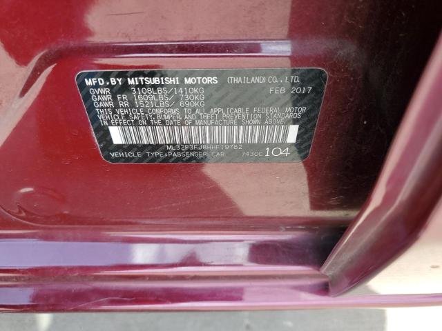 Photo 10 from auction – 2017 MITSUBISHI MIRAGE with VIN ML32F3FJ8HHF19762