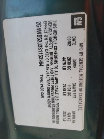 Photo 10 from auction – 2003 BUICK CENTURY CU with VIN 2G4WS52J331152964