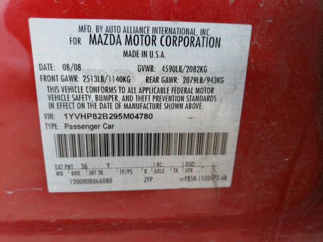 Photo 10 from auction – 2009 MAZDA 6 S with VIN 1YVHP82B295M04780