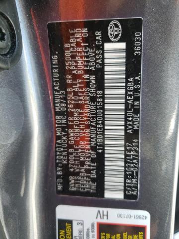 Photo 10 from auction – 2013 TOYOTA AVALON HYB with VIN 4T1BD1EB4DU015818