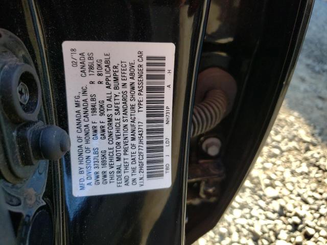 Photo 10 from auction – 2018 HONDA CIVIC EX with VIN 2HGFC2F77JH543717