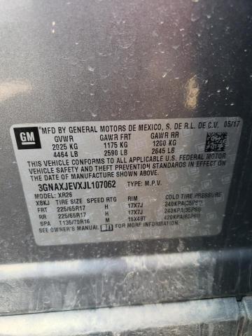 Photo 10 from auction – 2018 CHEVROLET EQUINOX LT with VIN 3GNAXJEVXJL107062