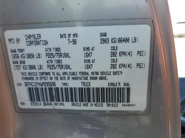 Photo 10 from auction – 1998 DODGE RAM 1500 with VIN 3B7HC12YXWM295696